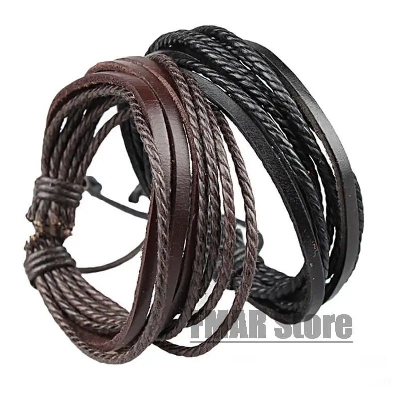 1pcs Retro Leather Wrap Braided Woven Bracelet Wristband Cuff Punk for Men Women Hot Surfer Bracelet Bangle Couples Bohemia Jewelry leather bracelet fashion bracelet fashion jewelry