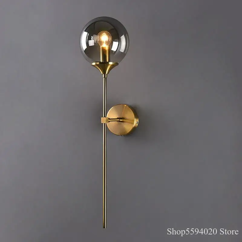 Постсовременный роскошный светодиодный настенный светильник из стекла простой