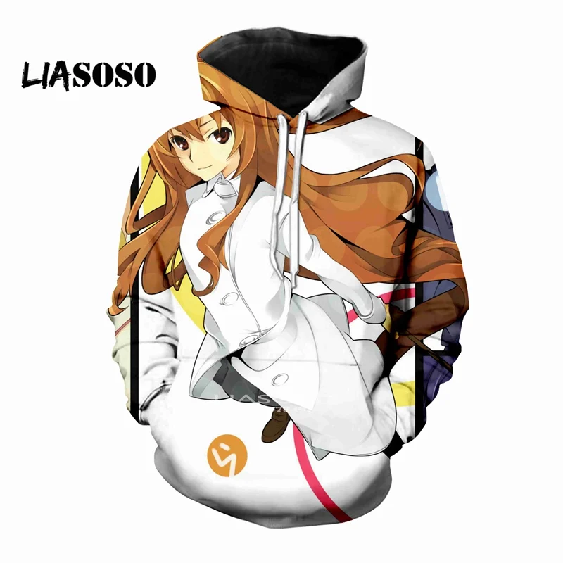 LIASOSO, новинка зимы, мужская, Женская толстовка, 3D принт, мультфильм, аниме, Toradora, толстовка с длинным рукавом, модная, хип-хоп, повседневная, топ, пуловер - Цвет: Красный