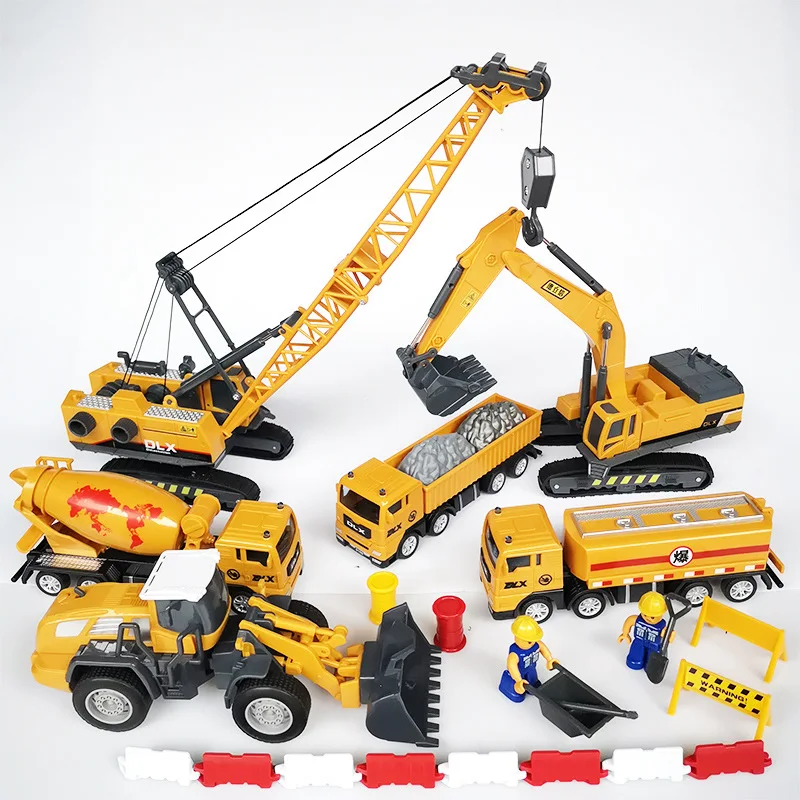 

Toy Large Set Excavator Engineering Vehicle Crane Sliding Have Model Boy Road Roller Large Tower Crane dolo xin