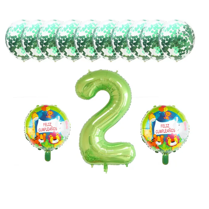 13 шт./компл. испанский Feliz cumpleañ вечерние декоративные шары для малышей и детей постарше 1st на день рождения цифровой воздушные шары конфетти надувной воздушный шар - Цвет: as picture