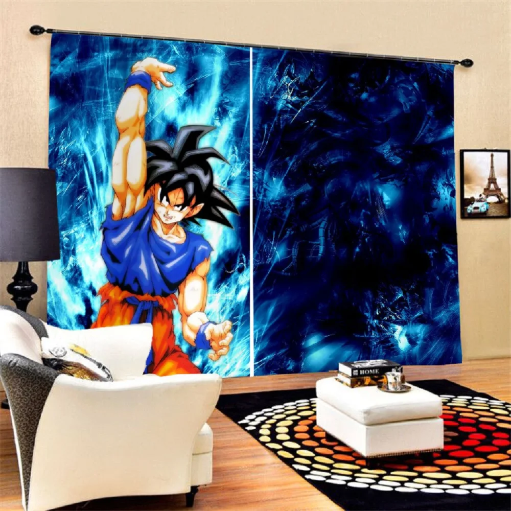 Custom Anime Dragon Ball Blackout Curtains Bedroom Livingroom Home Window Drapes 2 Panels for Kids Boys Home Decor Dropshipping