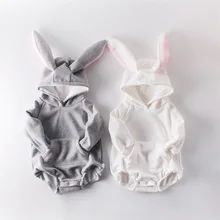 Barboteuse en forme de lapin pour enfants, combinaisons chaudes pour bébés garçons et filles 