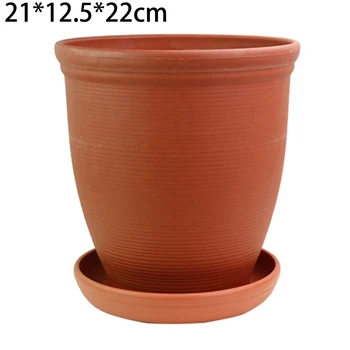 

Plastic Pot Round Container Resin Wide Mouth Flower Plant Medium Small Size
