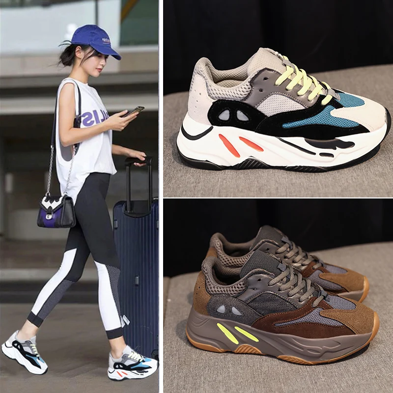 

2019 new fashion student platform Female wedges lace-up mixed colors air mesh breathable platform sport shoes zapatos mujer