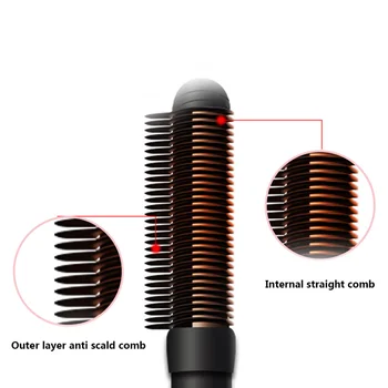 

Anti-scalding Hair Curler Adjustable Temperature Hair Curler Household Hair Curling Stick with EU Plug for Salon Home Use (Black