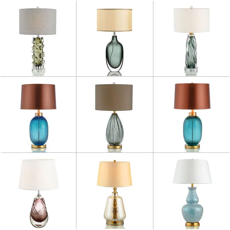 

System Glaze A Living Room Desk Lamp Classical Model House Bedroom Bedside Cupboard Lamp Post Modern Light Luxurious Desk Lamp