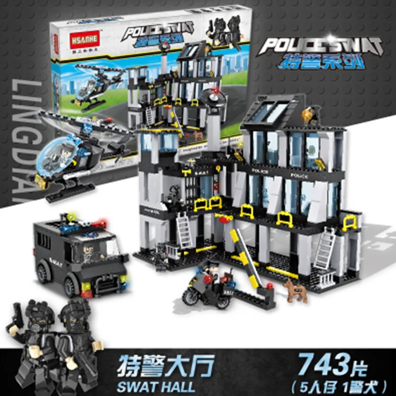 

Hsanhe swat Series 6512 Special Police Hall Educational Assembled Small Particles Building Blocks Educational Splicing Toys