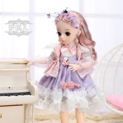 Fashion Dress Bjd Doll 30CM 18 Movable Joints Doll With Cool Dress Suit DIY Bjd Doll Best Gifts For Girl Handmade Beauty BJD Toy 15