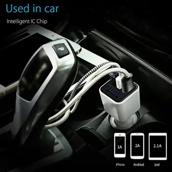 

3.1A 3 USB Port Charger Car Auto Fresh Air Purifier Ionizer Oxygen Generator For 12-24V Cellphones Vehicles Bar Ozone T2X4