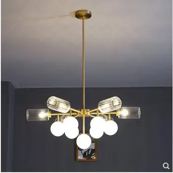 

Luxury post-modern chandelier model room living room bedroom clothing store European copper creative glass ball chandelier led