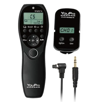 

YouPro YP-870 N3 2.4G Wireless Remote Control LCD Timer Shutter Release Transmitter Receiver 32 Channels for Canon DSLR Cameras