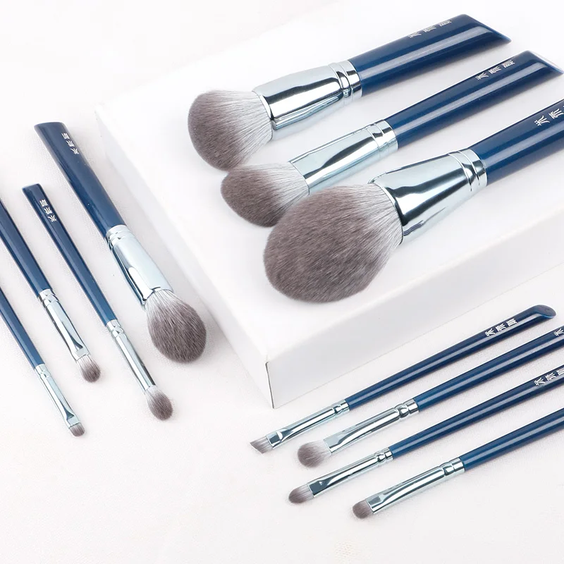 Make-up-Pinsel - Das himmelblaue 11-teilige Make-up-Pinselset aus superweichen Fasern - hochwertige Kosmetikstifte für Gesicht und Augen - Kunsthaar_voghion.com