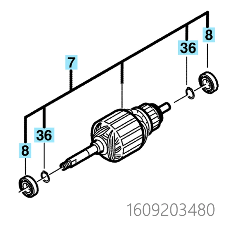 Armature Rotor For Bosch Gbl550 1609203480 Manual Blower Power