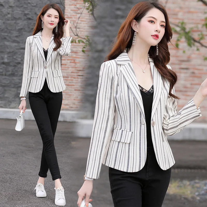 

Stripes Suit Jacket Women's Sense of Design Non-mainstream 2019 Spring And Autumn New Style Korean-style Fashion Popular Casual