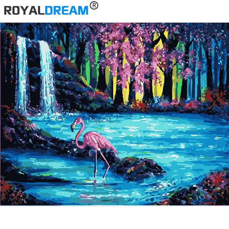 ROYALDREAM милые животные DIY Краска ing по номерам Акриловая Краска по номерам ручная краска ed масляная живопись на холсте для домашнего декора