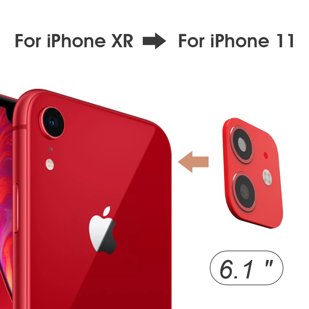 

Aluminum Alloy Camera Lens Cover Seconds Change For iPhone 11 6.1 Camera Modified Case Protective Cover For iPhone XR Cover