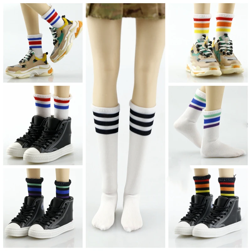 

1/6 Scale Sexy Female Soldier Japanese Student Mid-tube Sports Socks Accessories Model for 12" Woman Ation Figure Body