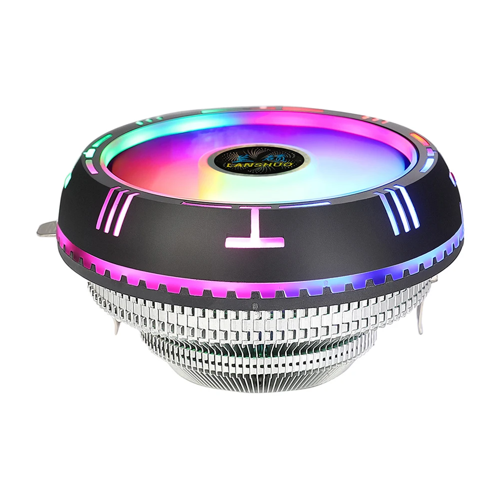 Радужный воздушный кулер для ЦП RGB с тихим вентилятором 90 мм низкопрофильный AMD AM4