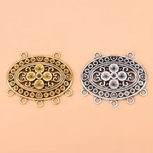 

20pcs Tibetan Silver/Gold Large Tribal Bohemia Boho Oval Connectors Charms Pendants for Necklace Jewelry Making Accessories