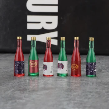 

6pcs Dollhouse Miniature Beer Bottles Mini Resin Beer Bottles Simulation Drinks Model Toys Play Dollhouse Dolls Accessories