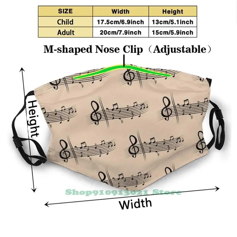 The Mary Collection - Musical Notes Soft Warm Sport Scarf Face Mask Abstract Artsy Cute Patterns Piano Pianist Music Musical men's scarves