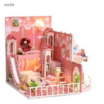 

Handmade Doll House Furniture Miniatura Diy Doll Houses Miniature Dollhouse Wood Toys For Children Birthday Gift Dream Childhood