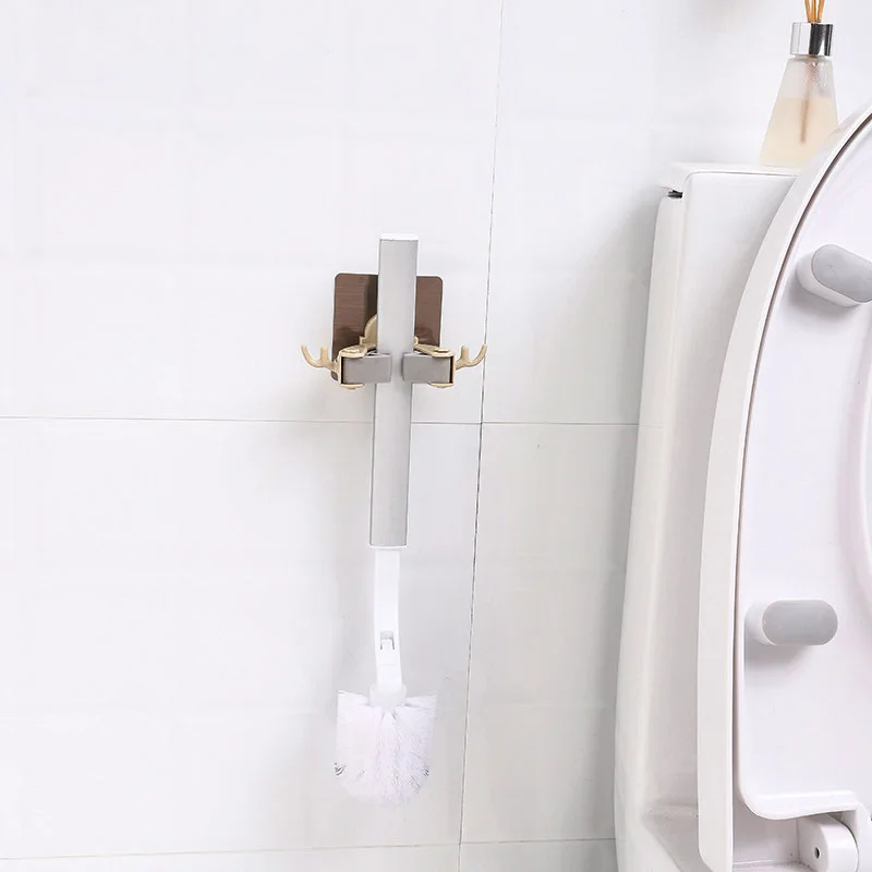 Многофункциональная подставка для швабры держатель с крючками настенная кухонная Ванная Комната Хранение стойка зажим бесшовная Швабра оленьи рога