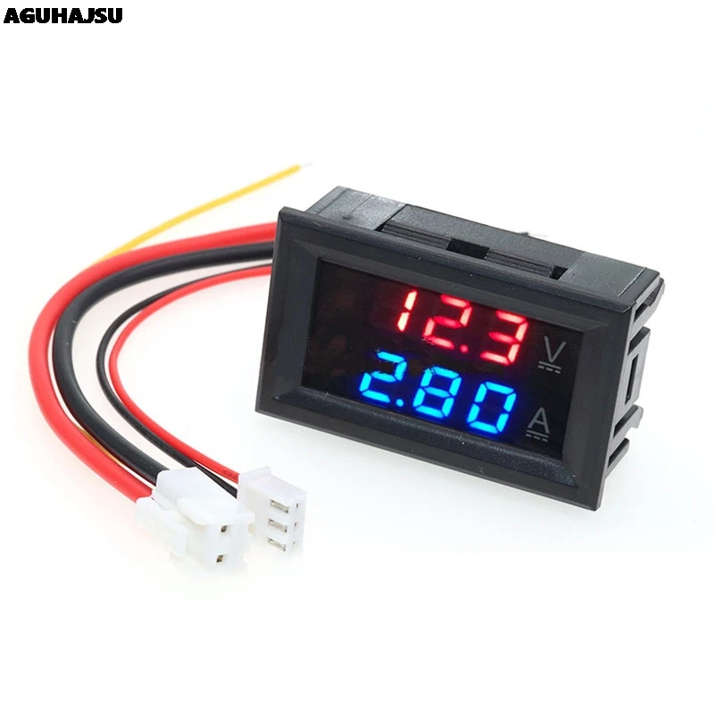 

0.28"led DC0-100V 10A Digital Voltmeter Ammeter 2 in1 Multimeter 12V/24V Voltage Ampere Meter Volt Amp Gauge Panel Dual Display