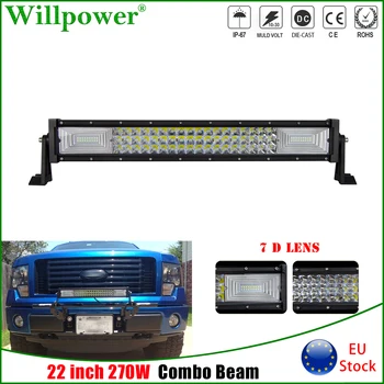 

Tri-Row 22 inch 270W LED Work Light Bar Flood Spot For Jeep 4x4 Off Road 4WD Truck SUV Pickup Front Bumper Driving Lamp Fog Luz