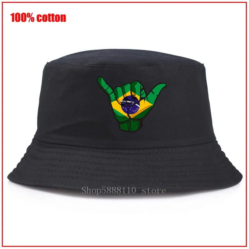 Стильная шляпа Shaka с флагом Бразилии мужская шляпа-Панама женская панама Brasil в