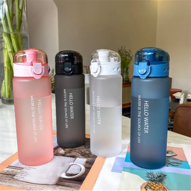 1pc Mini Transparent White Letter Graphic Shaker Bottle With Straw, PC  Portable Water Bottle For Home, Outdoor