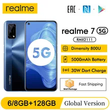 realme 7 5G 6.5''FHD+ Dimensity 800U 6GB 128GB 120Hz Display 48MP Camera 5000mAh 30W Dart Charge NFC Mobile Phone