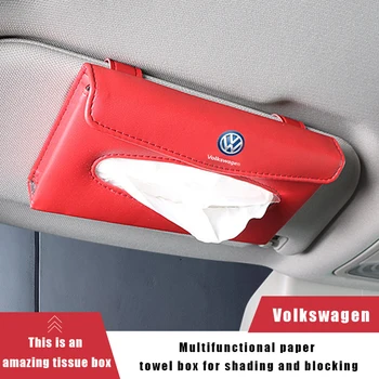 

Car PU Multifunctional Sunshade Tissue Box For Volkswagen VW Tiguan Passat B5 Polo Golf Scirocco Lavida Santana Touran Magotan