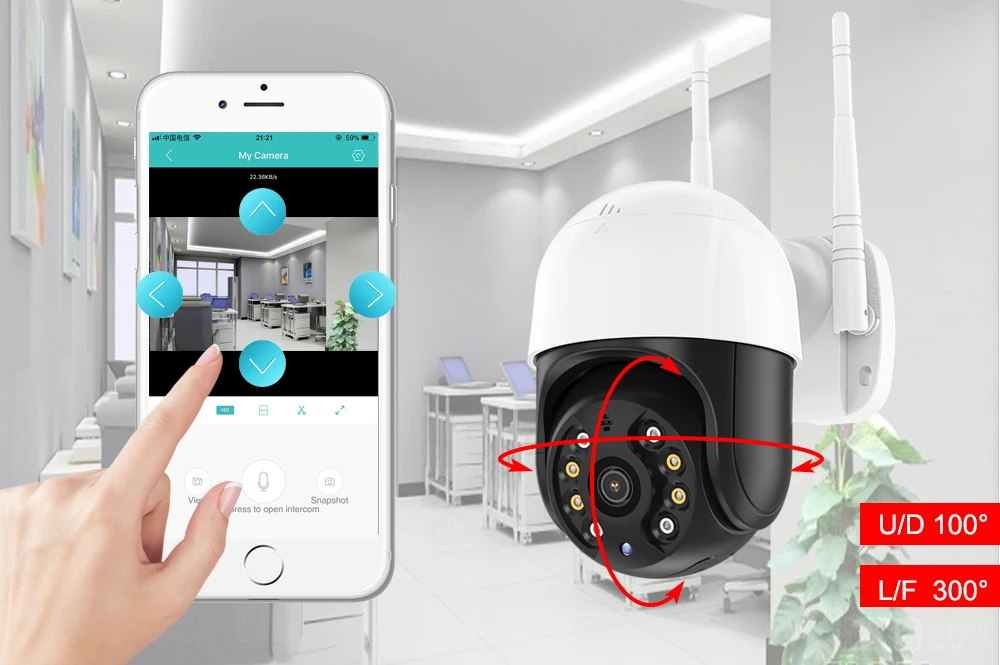 Мини Wifi 1080P PTZ беспроводная IP камера AI обнаружения человека безопасности CCTV