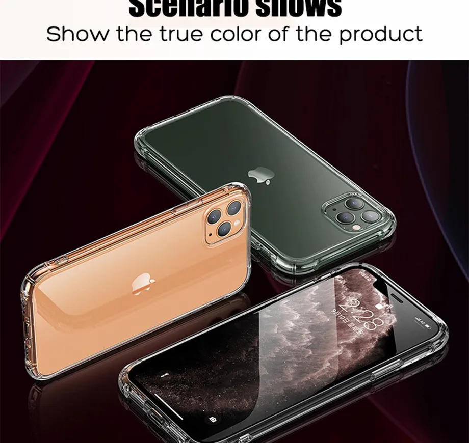 Ультратонкий прозрачный силиконовый чехол для телефона для iPhone 11 Pro Max чехол для iPhone XR XS Max X 7 8 6 6S Plus мягкая прозрачная задняя крышка из ТПУ
