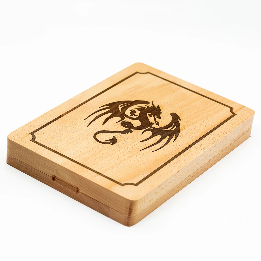 2 in 1 Wooden Dice Case & Dice Tray, Multifunction Box, Rectangle Bamboo Holder for Set, D&D, RPG, Tabletop Games