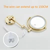 Cosmetic Mirror Antique Brass Dual Side LED Wall Lamp Magnification 3 X/5 X/10 X Extending Folding Brushed Gold Makeup Mirrors 5