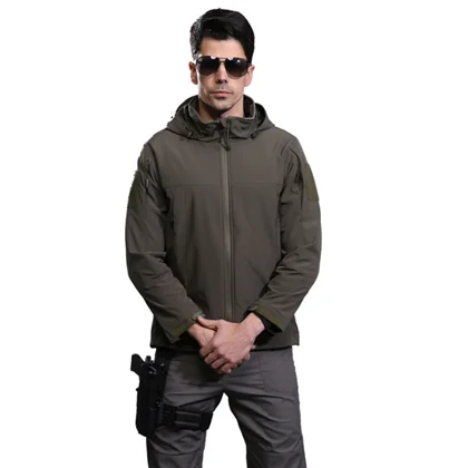 Army green Уличная флисовая куртка водонепроницаемая походная куртка Военная Тактическая Охота Рыбалка велосипедная куртка зимнее ветрозащитное пальто - Цвет: Army green