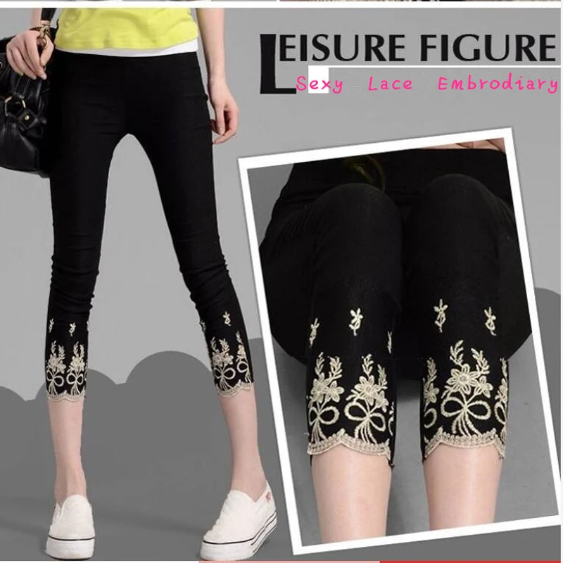 Women Leggings 2020 Summer Thin 3/4 Capri High Waist Tummy Control Embrodiary Lace Short Jeggings Plus Size 7XL 6XL White Black Women Leggings 2020 Summer Thin 3/4 Capri High Waist Tummy Control Embrodiary Lace Short Jeggings Plus Size 7XL 6XL White Black