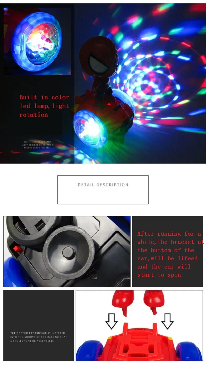 Spiderman Figure Toy One Piece Action Figure Captain America With Light The Amazing Spiderman Electronic Toys For Kids (2)