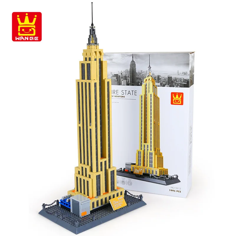 

Wange 5212 Small Particles Series Famous Architecture Model New York Empire State Building Children Educational Building Blocks