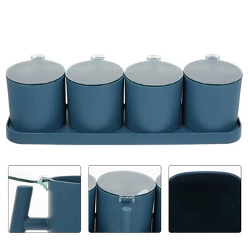

1 Set of Spoon Compartment Seasoning Bottles Spice Container for Cooking Tool Storage Kitchen