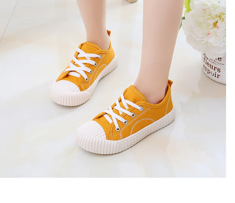 Fashion Kids Shoes Unisex Boys Girls Sneakers Children Casual Canvas Shoes For Big Boy Girl Candy Colors Soft Breathable 27-38