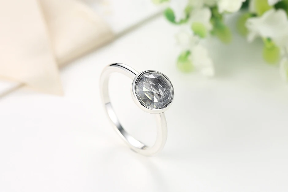 Серебро 925 пробы кольцо с акриловыми камнями кольца «Неделька» для Для женщин CZ роскошное свадебное Помолвочное ювелирные изделия
