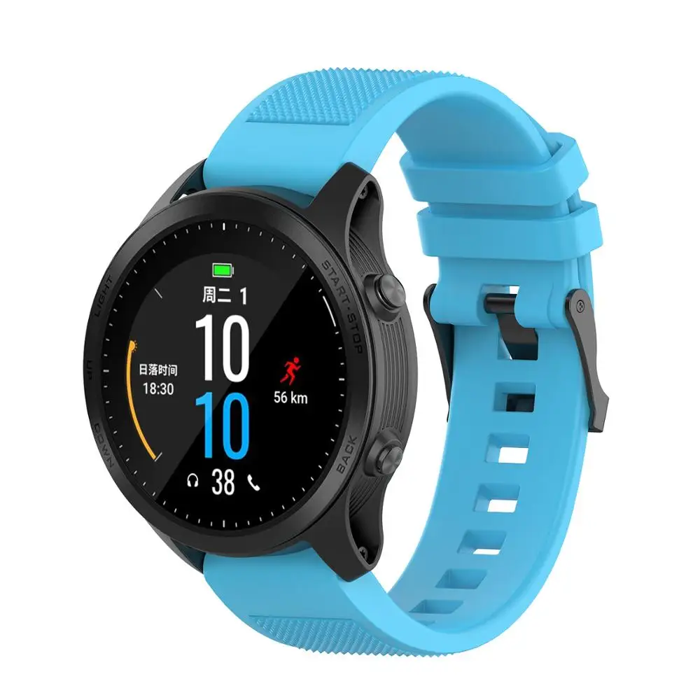 Текстура 22 мм Quickfit спортивный ремешок для Garmin Fenix 6 5 5Plus Forerunner 945 935 Quatix 5 сапфир приближение S60 силикон с инструментом - Цвет: 05-Sky Blue