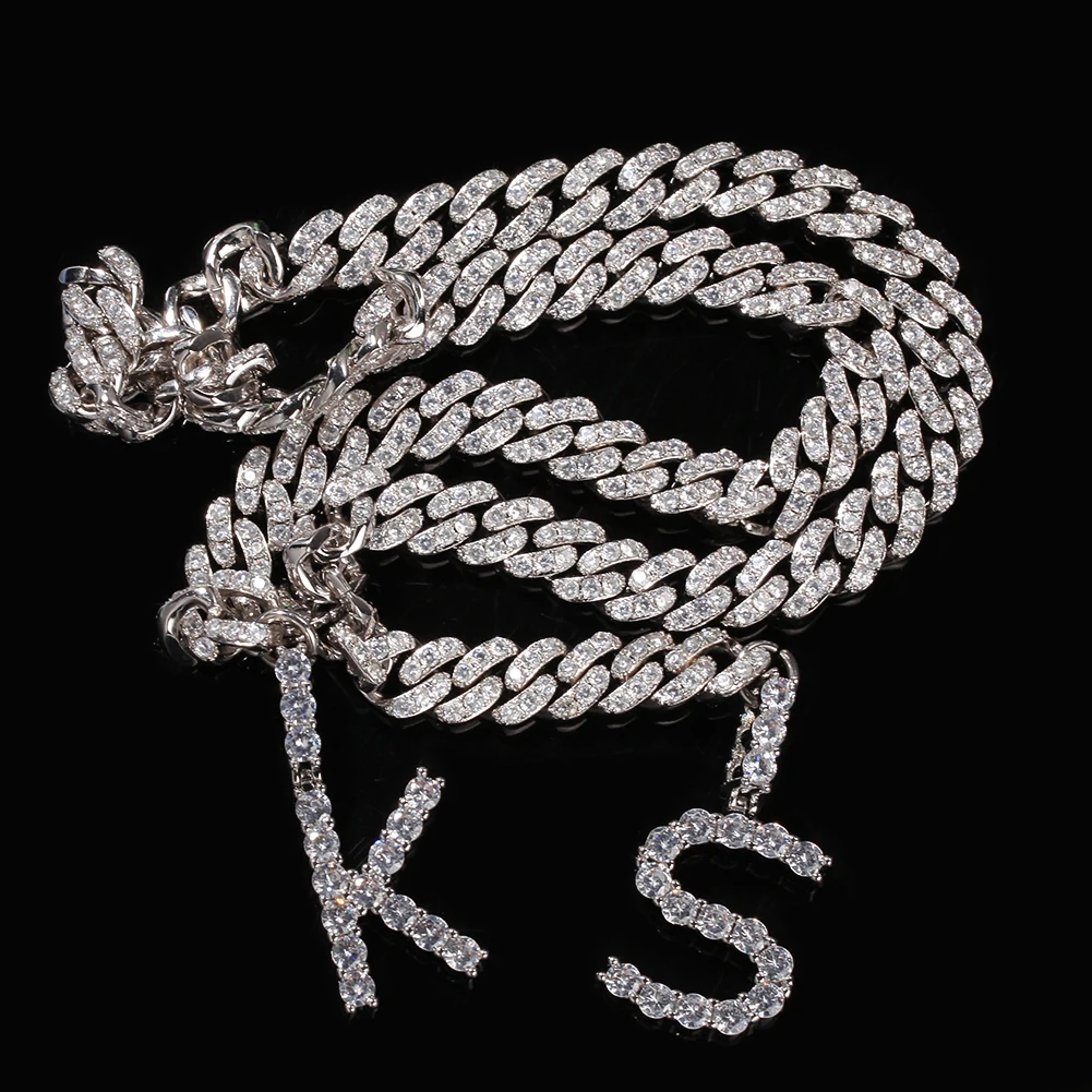 BLING KING 9 мм Micro Pave Iced CZ кубинское звено с одним рядом цепочки букв золотой цвет Роскошные Bling ювелирные изделия мода