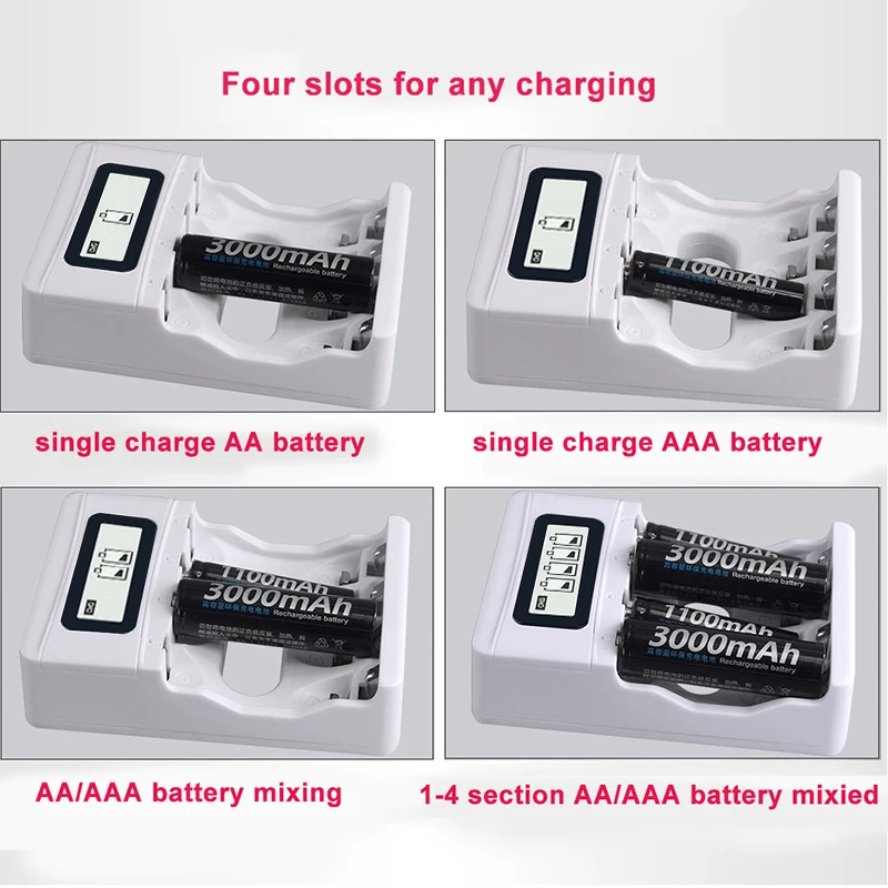 ЖК USB Смарт зарядное устройство для AA AAA Ni MH NI CD аккумуляторы + 8 шт 1100mah 1 2 V