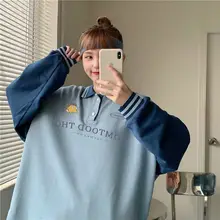 T shirt grande taille pour femmes et hommes, vêtements d'automne, nouveau sweat shirt fin, version coréenne, veste ample à col Polo, tendance, 2021 