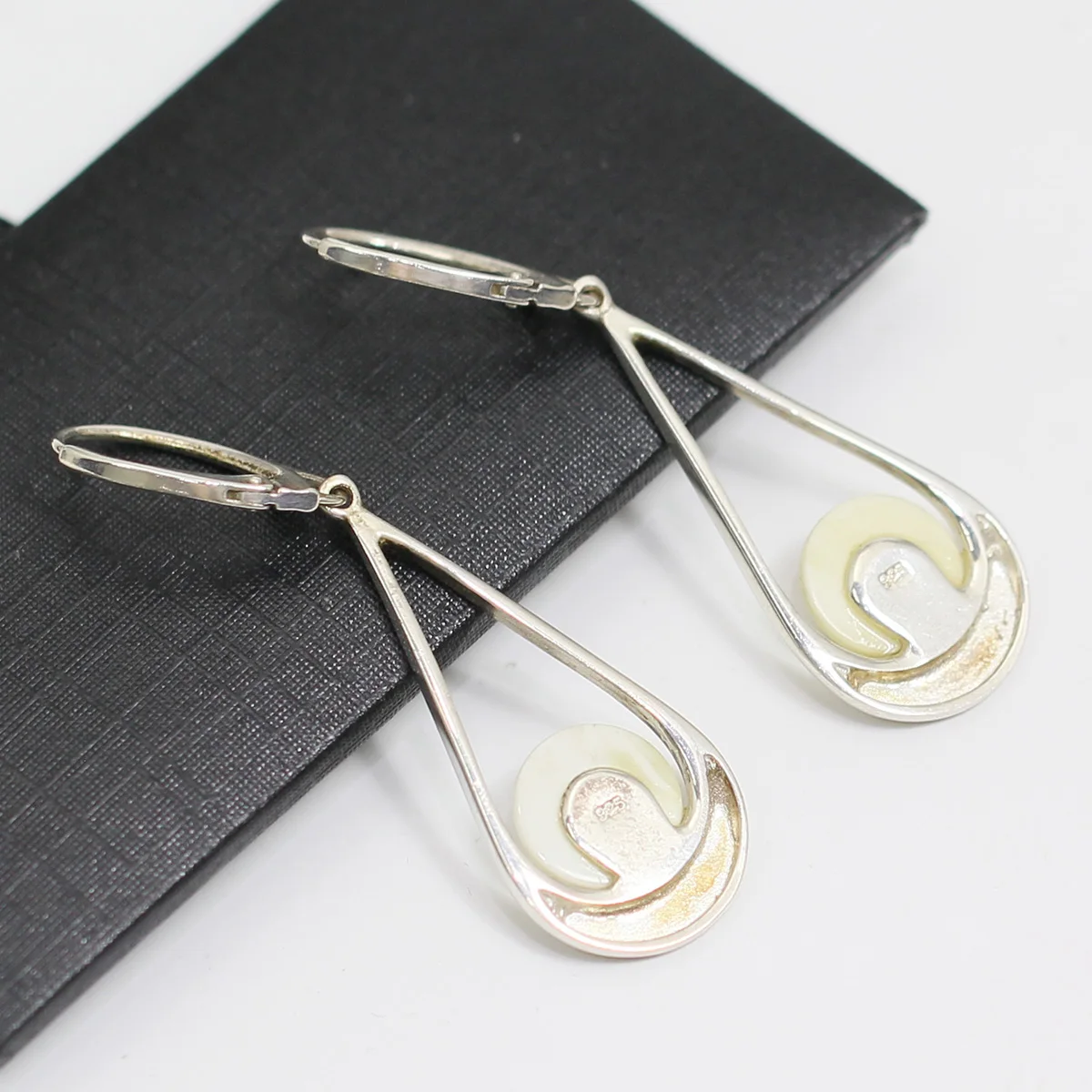 Beadsnice ID39761smt2 Sterling Silver Ball Drop Earrings for Women Bead Beeswax Lever Back Earring Jewellery